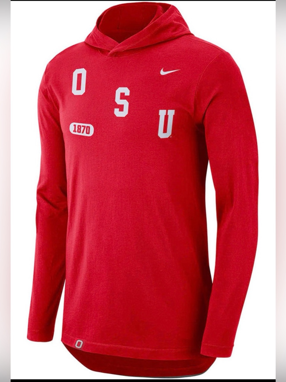 Nike Ohio State Buckeyes NCAA Campus Red Dri Fit Hoodie Sweatshirt Mens 2XL